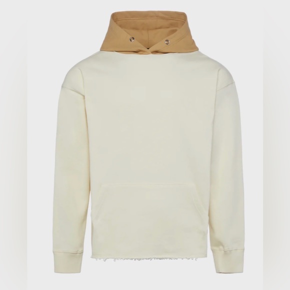 NWT Homme + Femme HOODIE CREAM AND TAN - Picture 1 of 2
